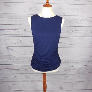 Coldwater Creek Navy Draped Fitted Tank Top XS
